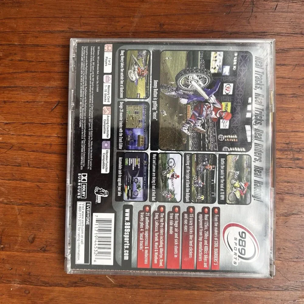 Supercross Ps1 Game Sony PlayStation Psx CIB HTF W/ Registration Card PsOne VTG